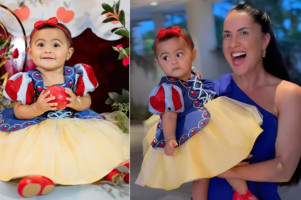 Clara, filha de Graciele e Zezé, ganha mesversário temático