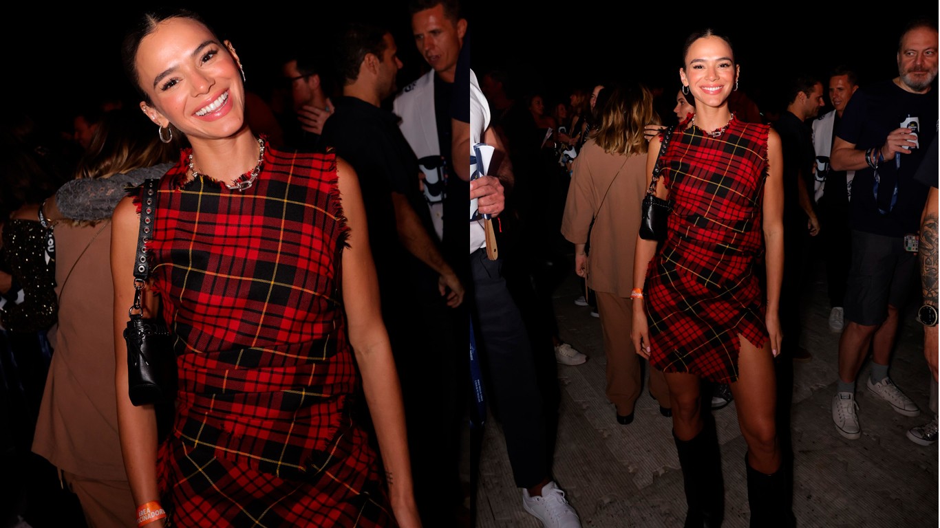Bruna Marquezine usa vestido grifado de estilista queridinho de Lady Gaga, no valor de 12 mil reais | Show da Lady Gaga | gshow
