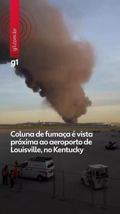 Vídeo: Coluna de fumaça é vista próxima ao aeroporto de Louisville, no Kentucky Mundo G1