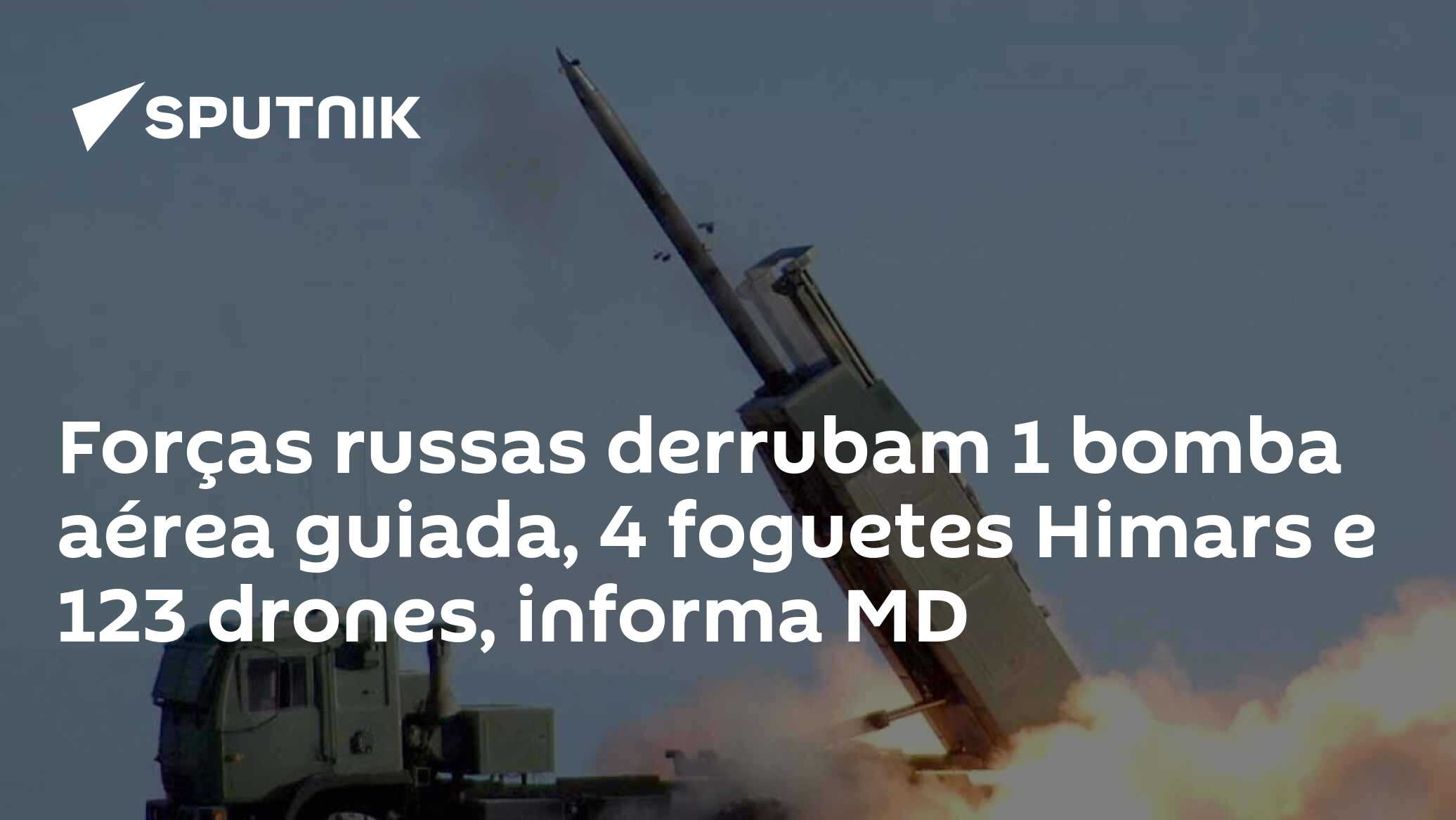 Forças russas derrubam 1 bomba aérea guiada, 4 foguetes Himars e 123 drones, informa MD - 05.11.2025, Sputnik Brasil