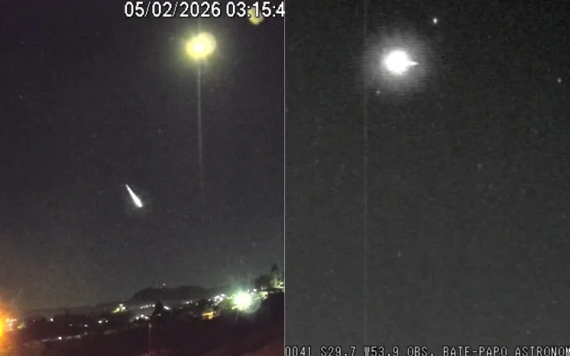 VÍDEO: Meteoro com característica explosiva e dezenas de outros fenômenos iluminam céu do RS e impressionam moradores abc+