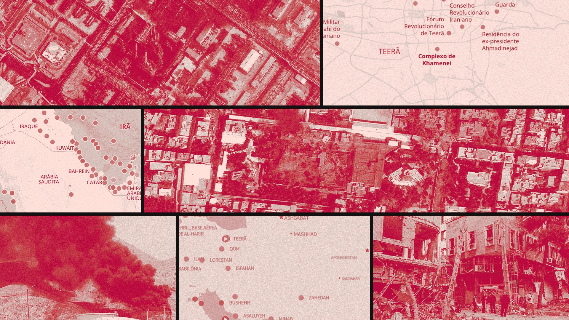 Alvos atacados, impactos no Estreito de Ormuz e o cerco a Khamenei: Infográficos mostram raio-x da guerra no Oriente Médio