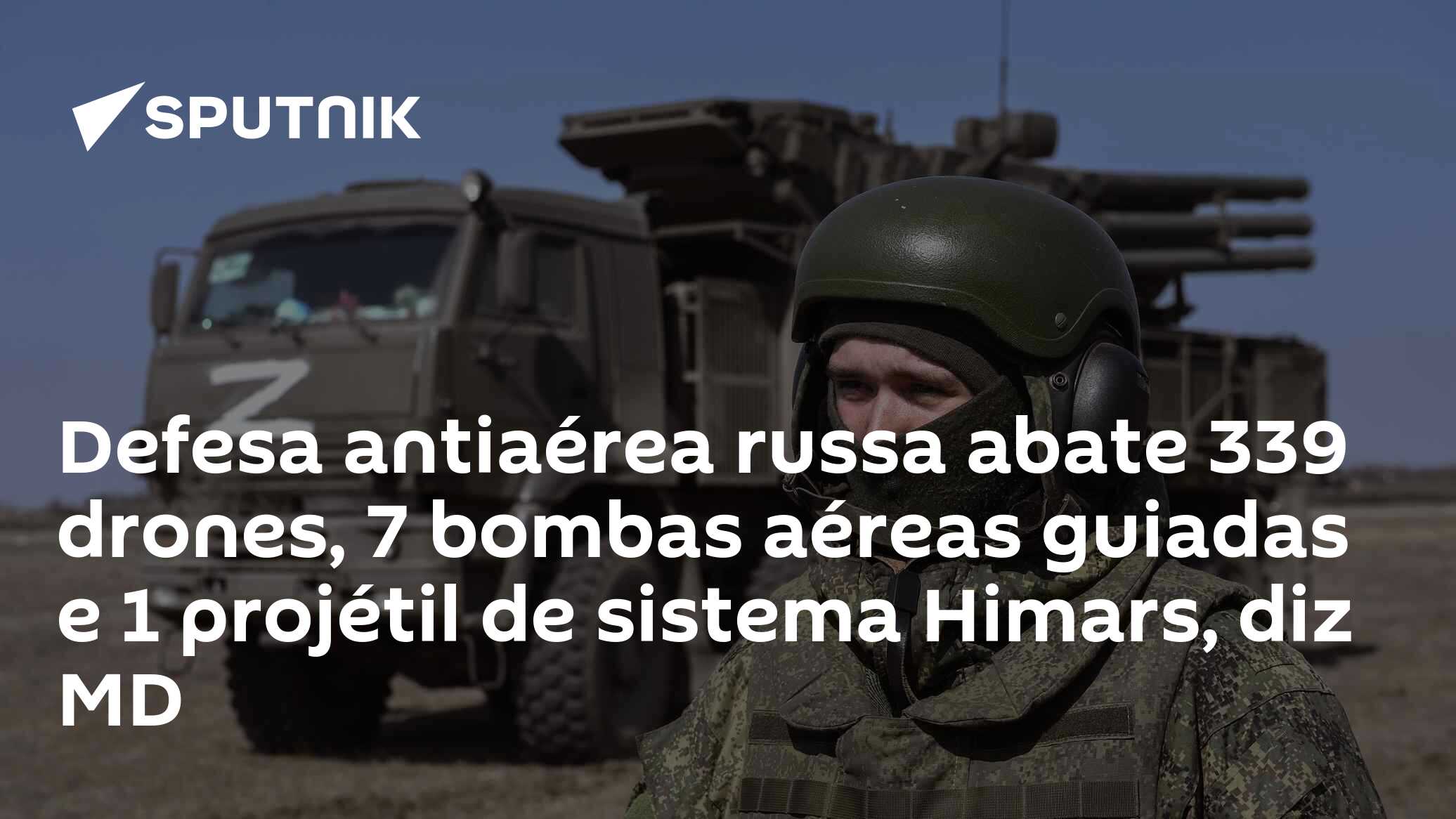 Defesa antiaérea russa abate 339 drones, 7 bombas aéreas guiadas e 1 projétil de sistema Himars, diz MD - 09.04.2026, Sputnik Brasil