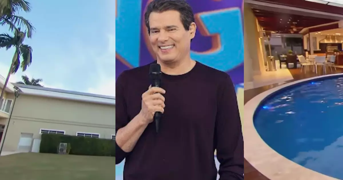 Decoração clássica, piscina gigantesca e até estúdio dentro de casa: é nessa mansão que Celso Portiolli vive com a família há mais de 15 anos