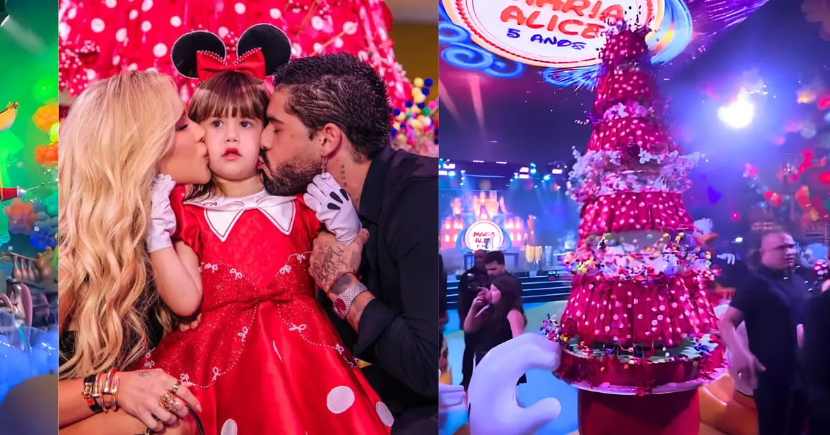 Teto de LED com fogos, bolo de mais de 2 metros e reencontro de Virgínia e Zé Felipe: os detalhes da festa de 5 anos de Maria Alice em 30 fotos