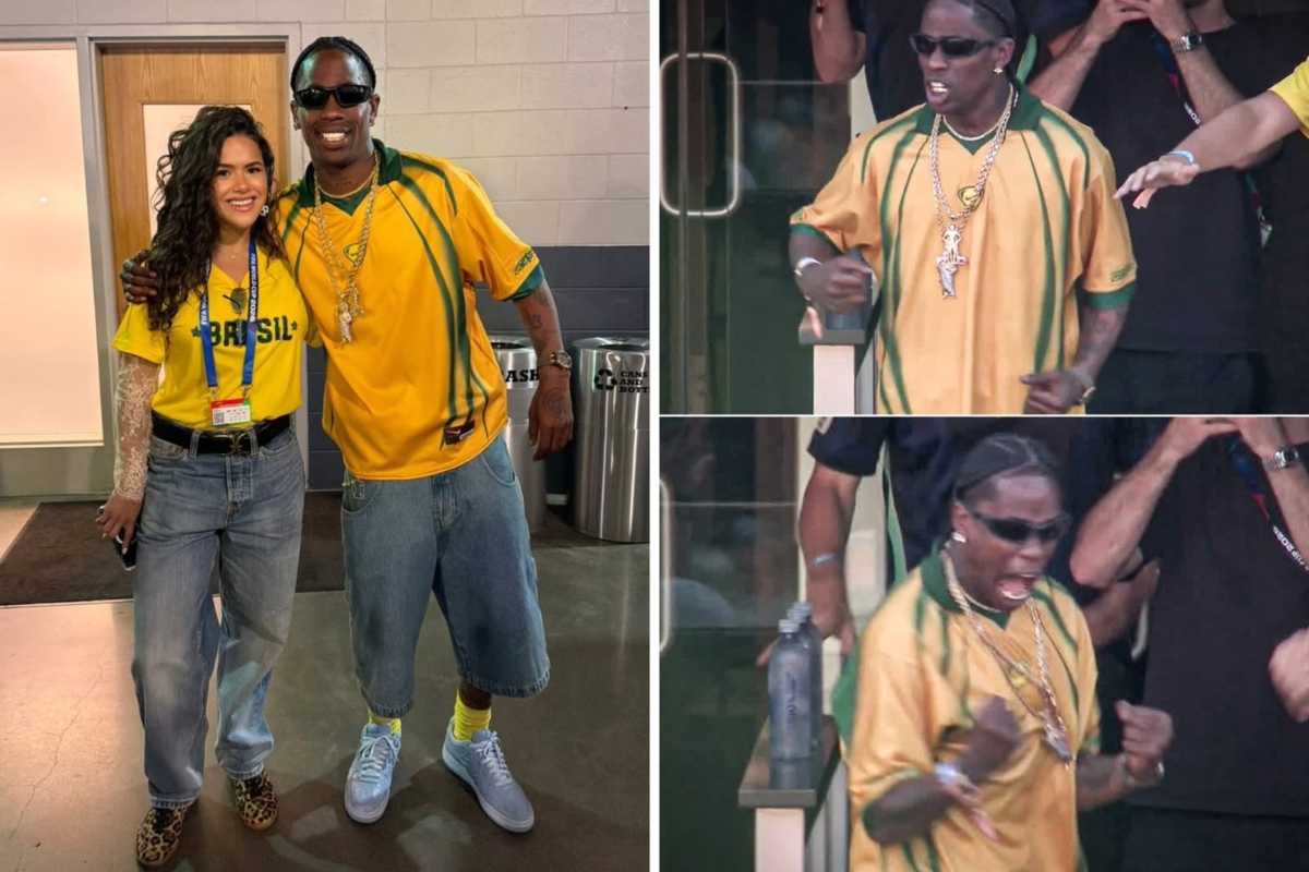 Travis Scott viraliza ao posar com Maisa e vibrar com gol de Vini Jr. 