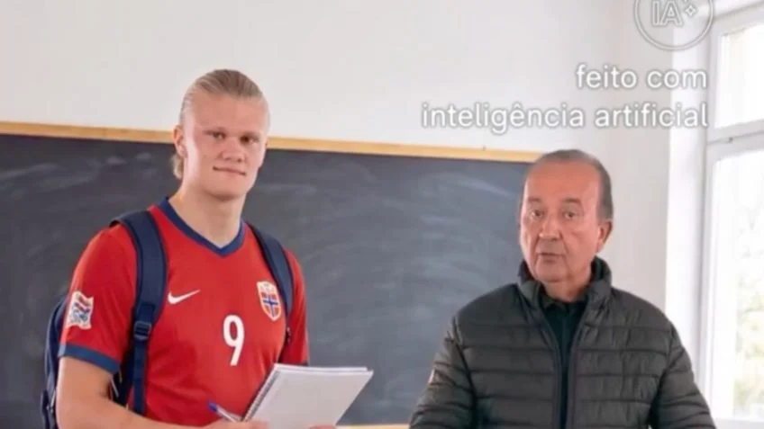 Jorginho Mello usa Haaland feito com IA para divulgar cursos técnicos