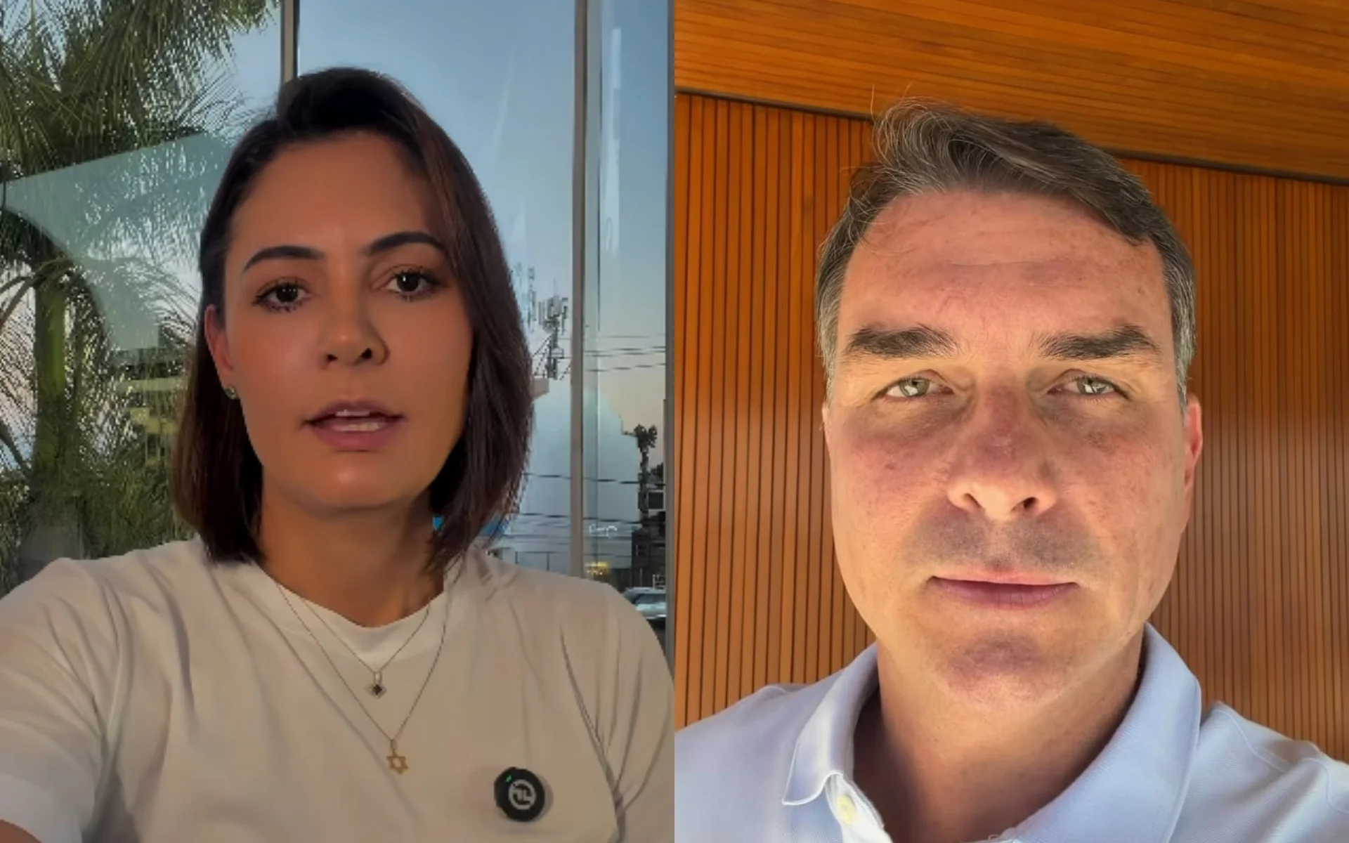 Poucos homens teriam coragem , diz Michelle após pedido de desculpas de Flávio Bolsonaro abc+