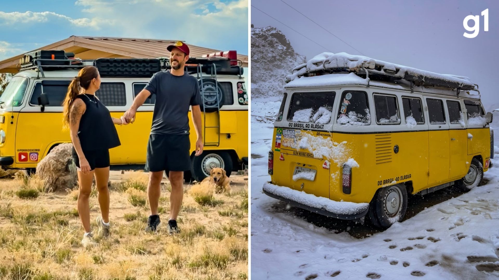 Casal do RS está na estrada há 8 anos e vai de Kombi para o Alasca G1