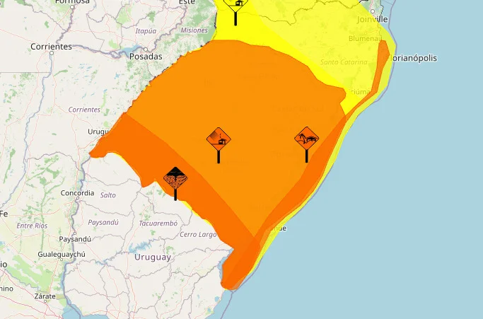 Ventos de 100 km/h e tempestades: RS tem 5 alertas do Inmet durante avanço de nova onda de tempestades abc+