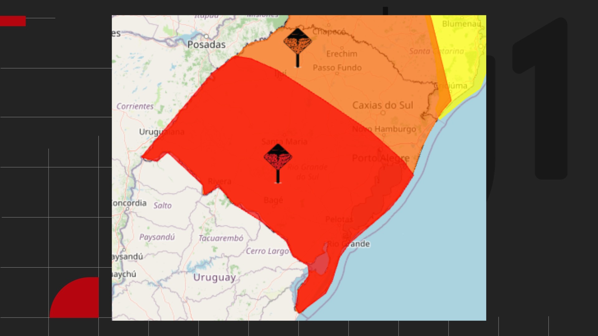 RS tem alerta vermelho para tempestades e risco de tornado | G1