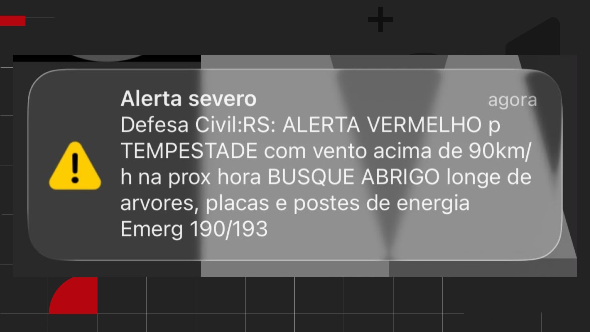 Defesa Civil envia alerta vermelho de tempestade para celulares G1
