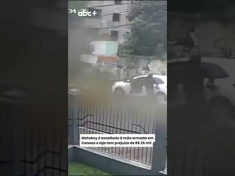 VÍDEO: Motoboy é assaltado à mão armada em Canoas e loja tem prejuízo de R$ 25 mil abc+