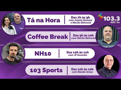 AO VIVO: Assista aos programas Tá na Hora, Coffee Break, NH10 e 103 Sports desta sexta-feira, 14 de agosto abc+