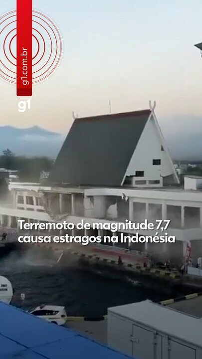 Vídeo: Terremoto de magnitude 7,7 causa estragos na Indonésia Mundo G1