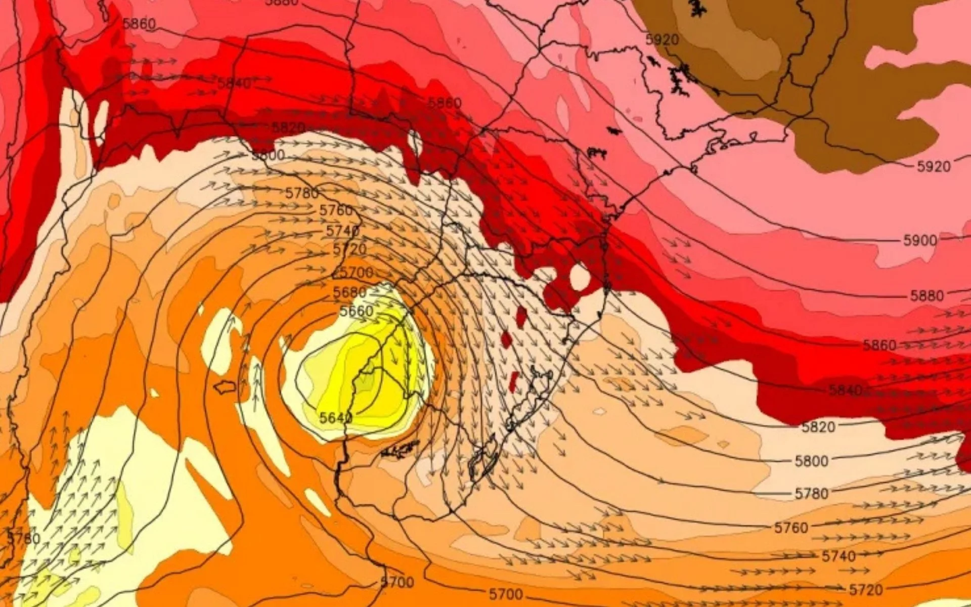 Ciclone extratropical se forma sobre o continente e traz risco ao Rio Grande do Sul abc+