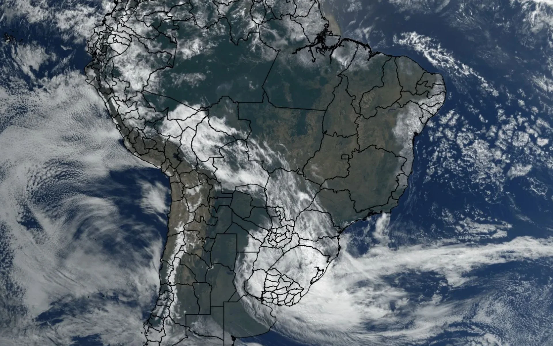 Imagens de satélite mostram formação de ciclone que atinge o RS rajadas de vento podem chegar aos 100km/h