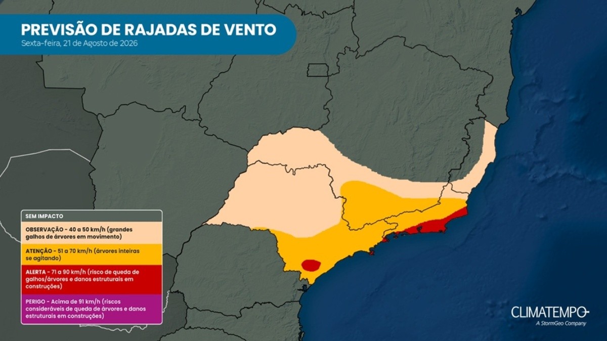 Rio tem previsão de chegada de frente fria com ventos de até 90 km/h G1