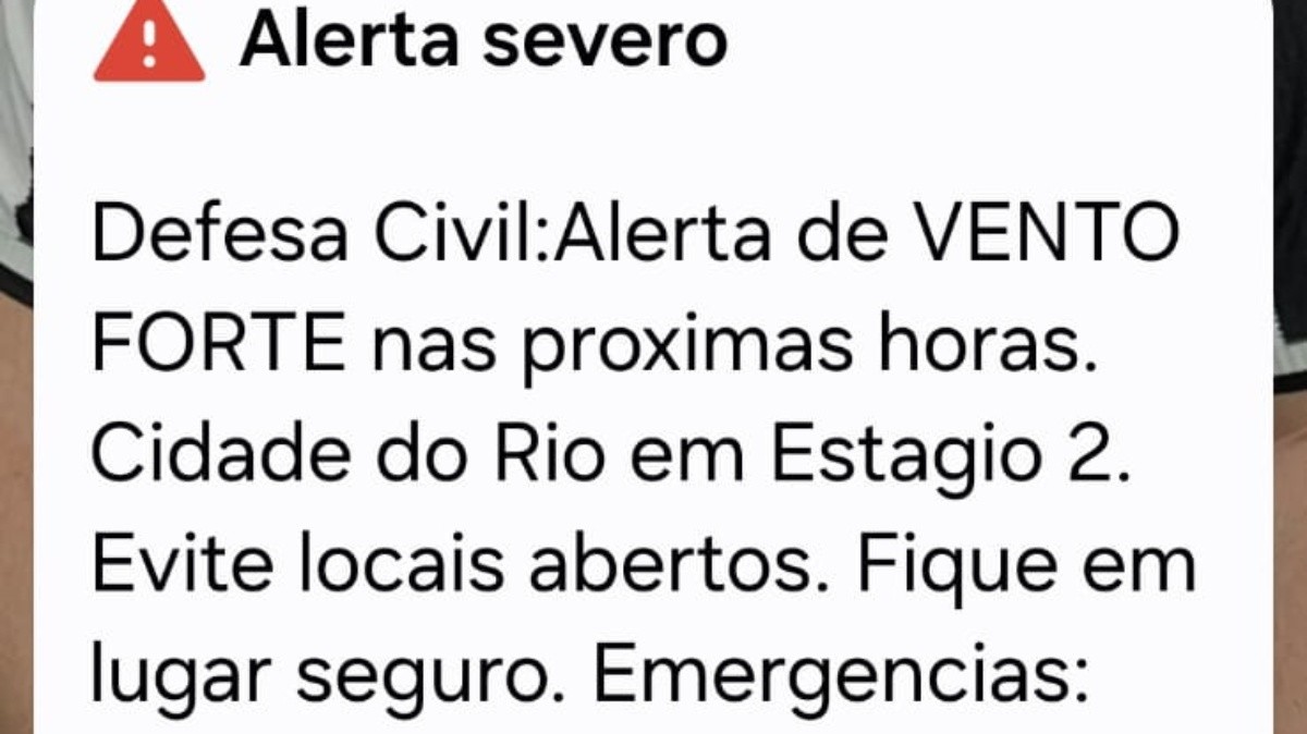Ventos no Rio de Janeiro: Defesa Civil emite alerta de 90 km/h G1