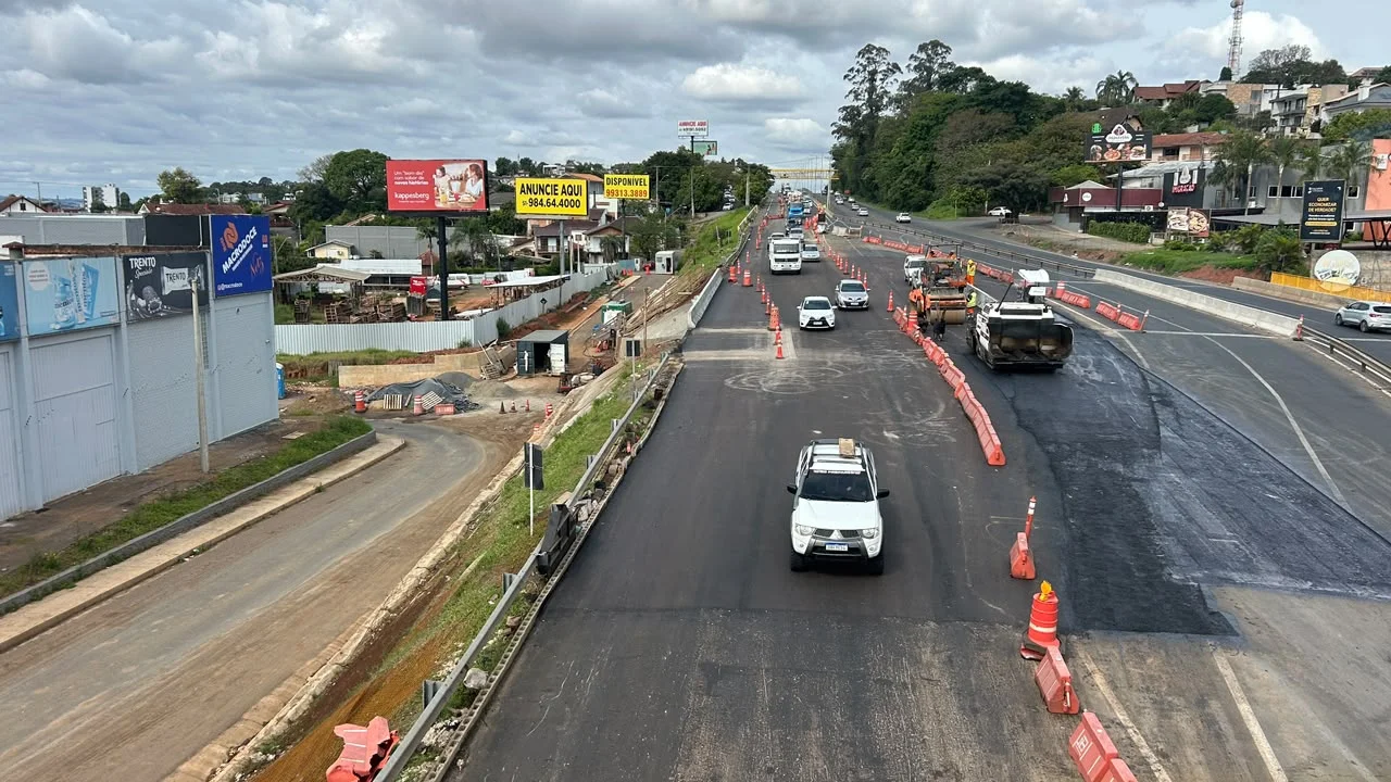 Obras na BR-116 alteram o trânsito no Vale do Sinos abc+