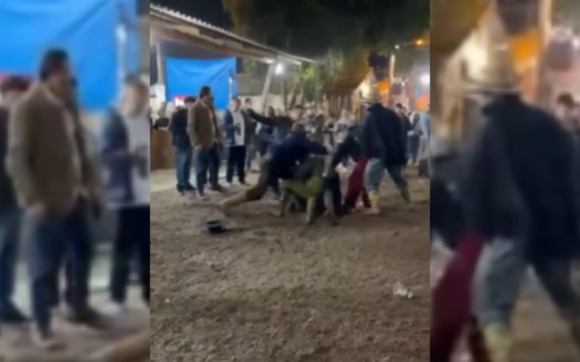 VÍDEO: Briga entre homens pilchados marca evento farroupilha no RS facas foram encontradas no chão abc+