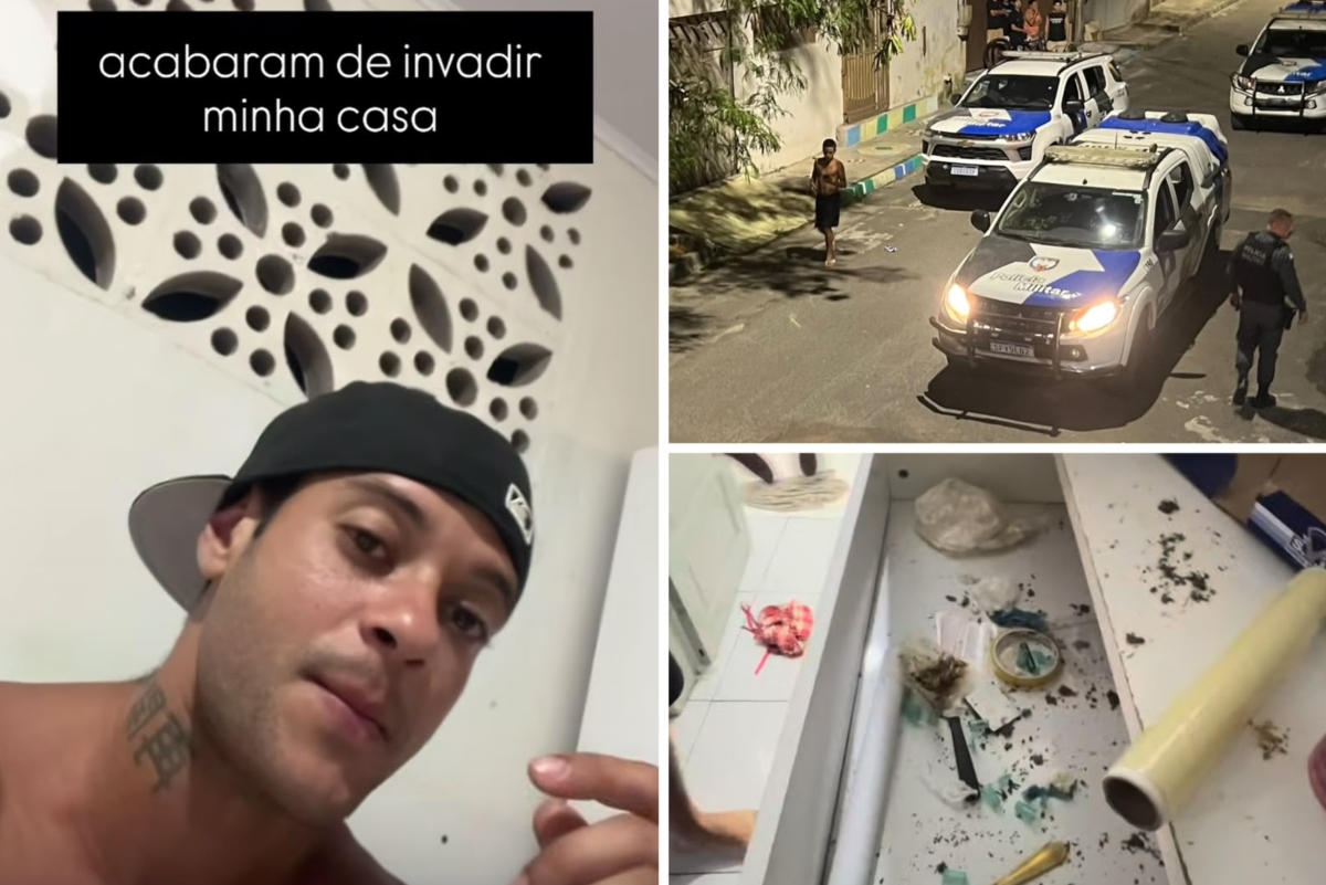 Nick Cruz é surpreendido por policiais armados dentro de casa