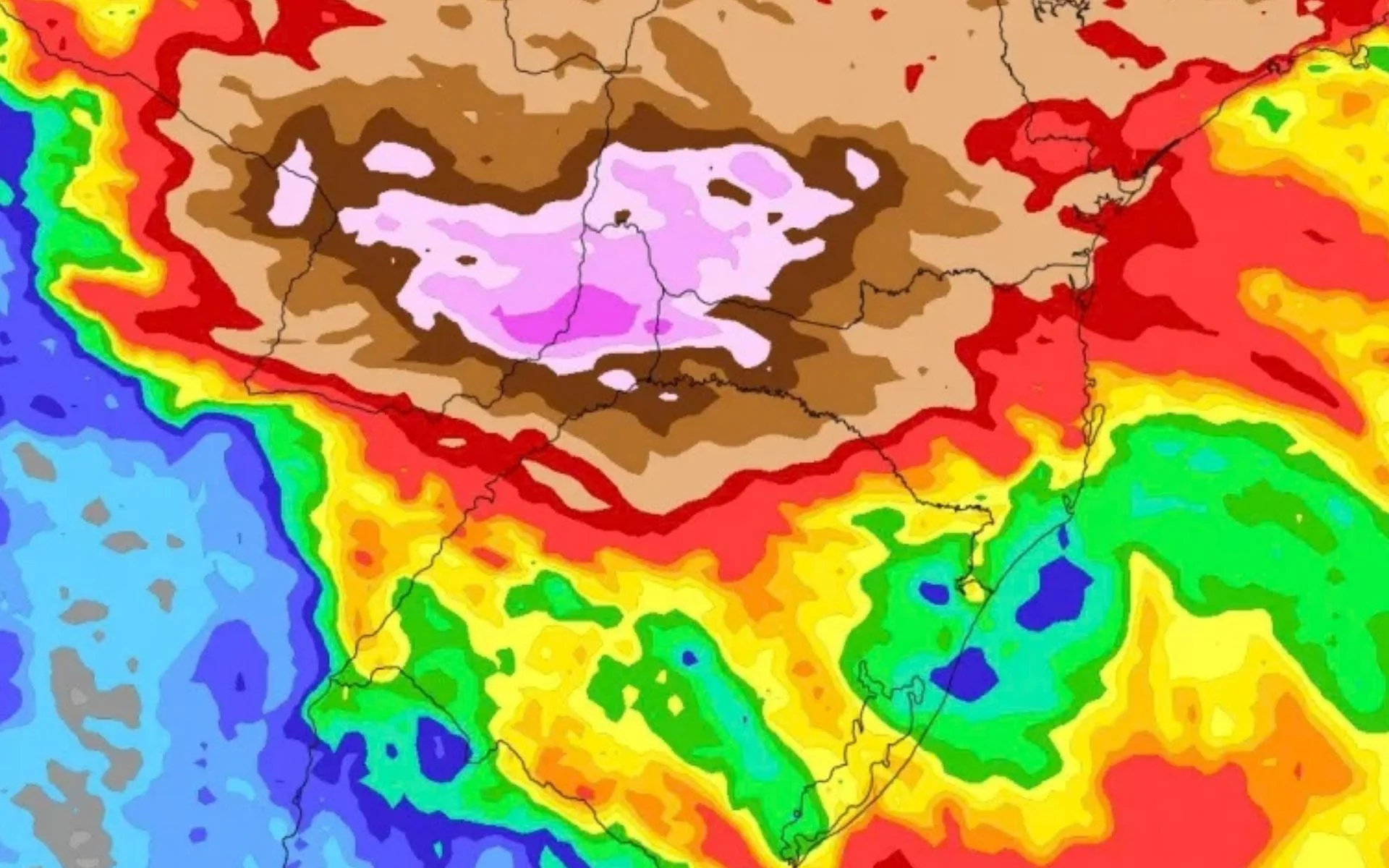 Chuva extrema é situação de elevado perigo : Sul do Brasil entra em cenário de alto risco nesta semana abc+
