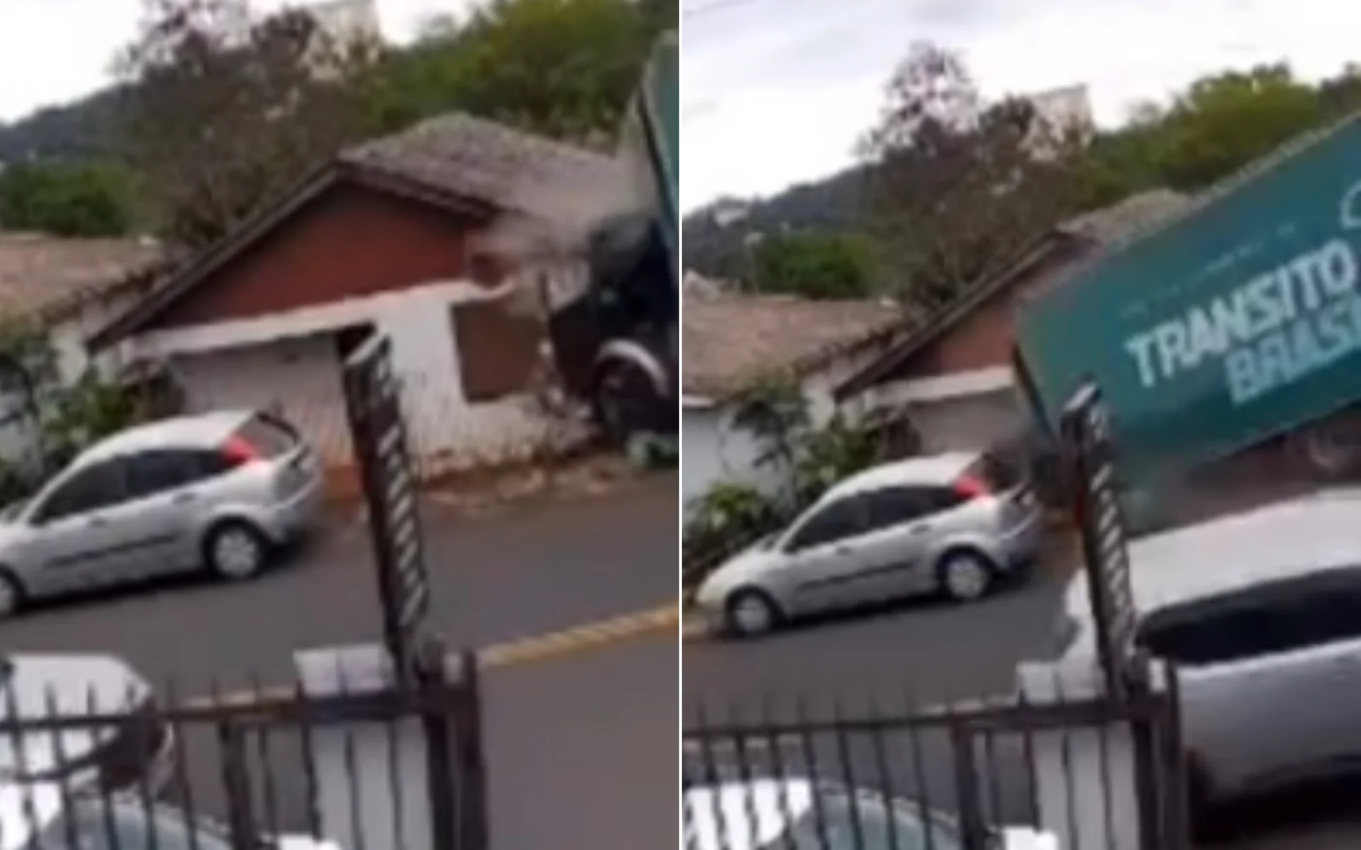 VÍDEO: Caminhão-baú desgovernado em curva destrói casa às margens da RS-129 duas pessoas ficaram feridas abc+