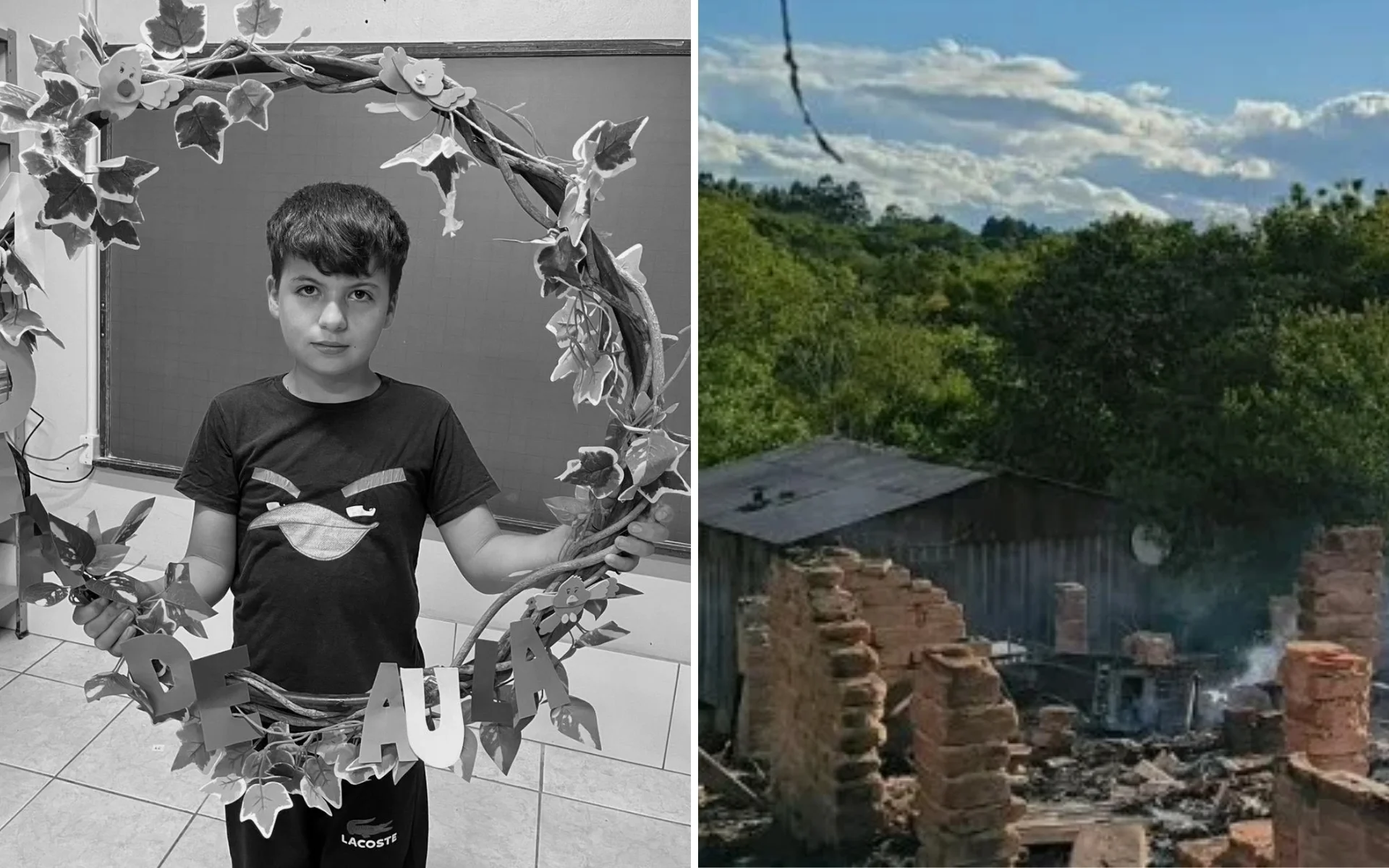 Menino de 11 anos morto em incêndio em Taquara estava dormindo quando o fogo começou abc+