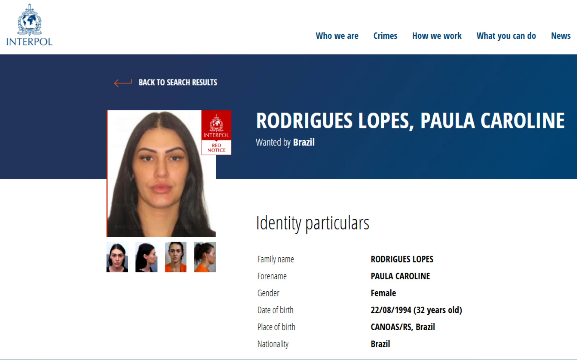 CASO DO FOTÓGRAFO MORTO: Condenada pelo assassinato de Gustavo Gargioni entra na lista vermelha da Interpol abc+
